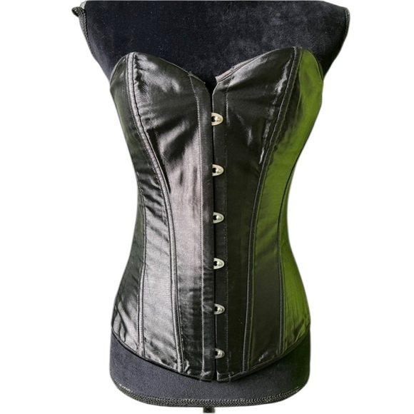 Boutique Womens Black Lace Back Strapless Corset Bustier Small - Picture 2 of 8